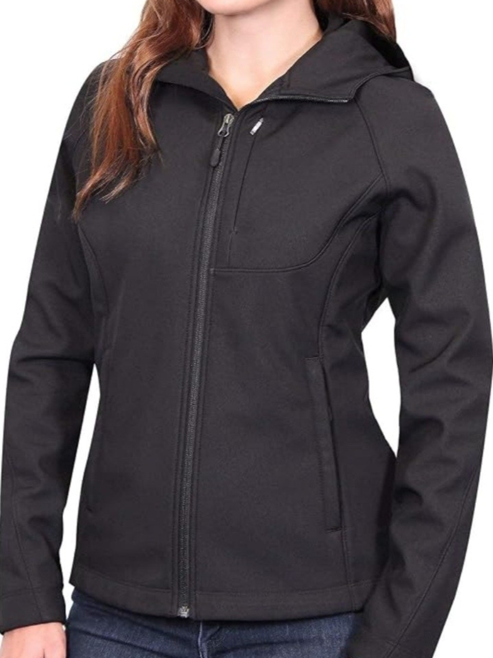 Kirkland Women's Black Hooded Softshell Jacket ~ Size Large